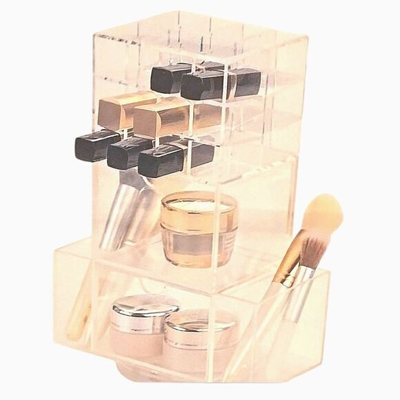 At Home 2-Drawer Acrylic Spinner Cosmetic Organizer - Picture 2 of 9